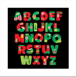 Christmas Alphabet ABCs Pre-K Kindergarten Teacher Student Posters and Art